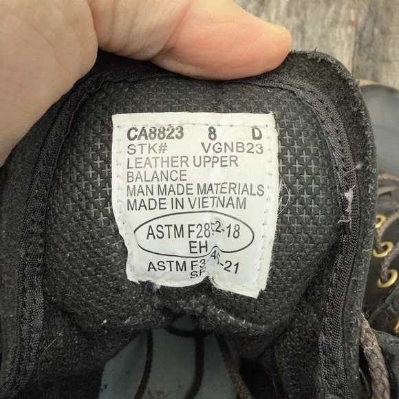 Carolina Mens CA8823 ‎ Elm 8" Waterproof Logger Work Boots Shoe Size 8 D Black - Picture 6 of 7